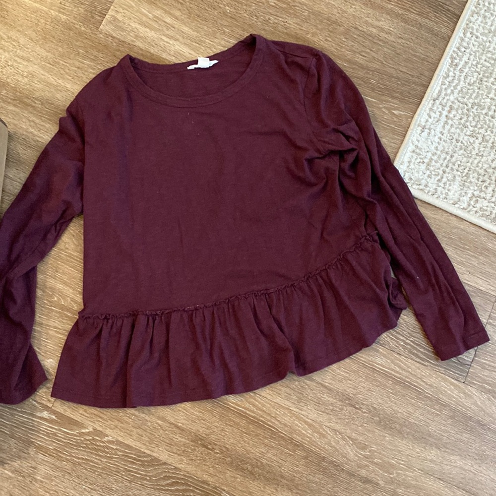 Carlson peplum long sleeve tee shirt.